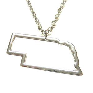 Nebraska State Map Pendant Necklace